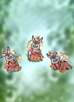 3er-Set Fensterbilder Aus Plauener Spitze