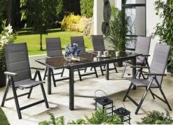 7-teiliges Gartenmöbel-Set Trivero, Mit Klappsesseln