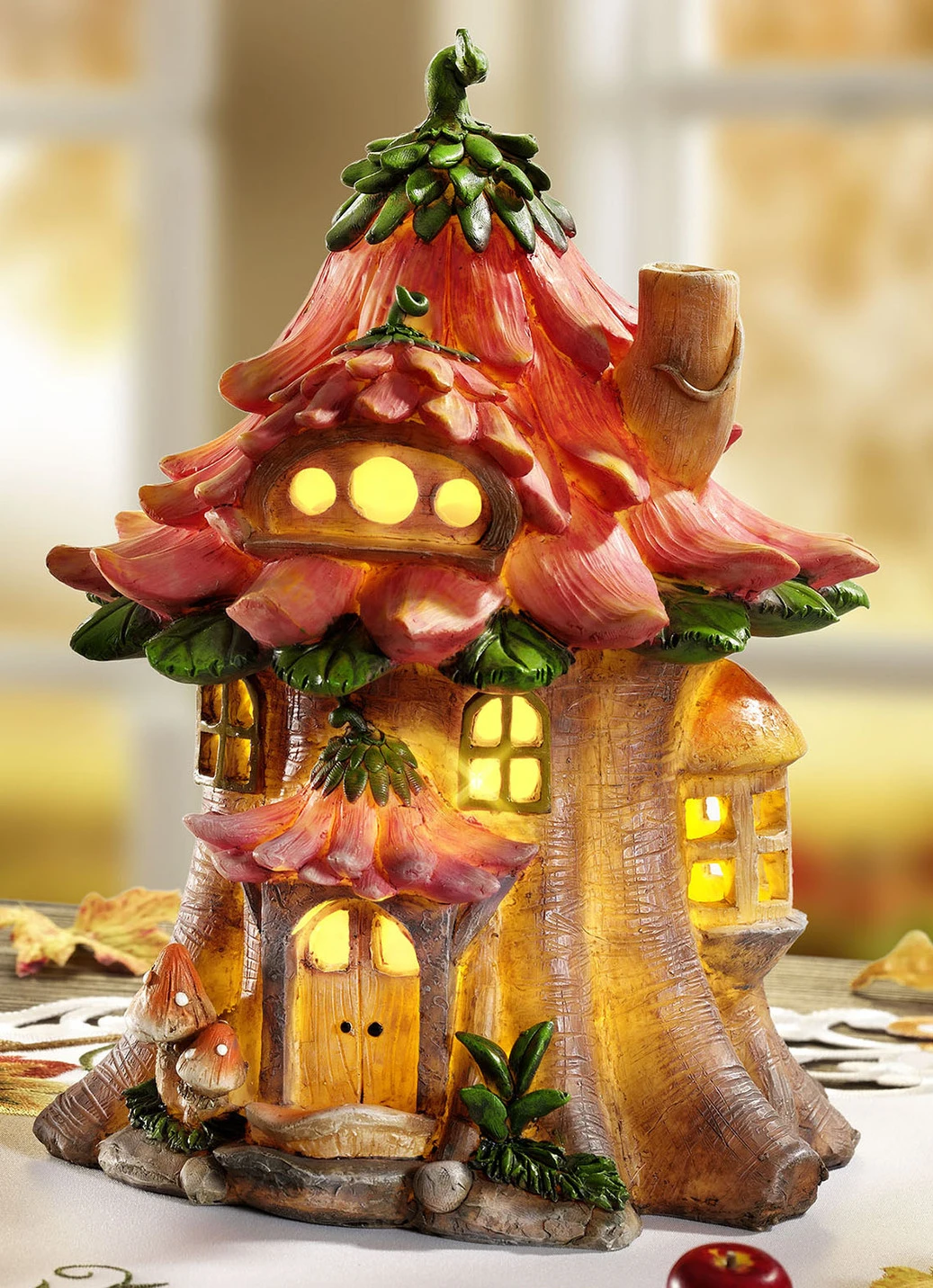 Beleuchtetes Zwergenhaus Aus Polyresin 3 Beleuchtetes Zwergenhaus Aus Polyresin