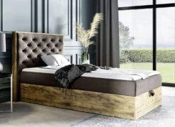 Boxspringbett Mit Bettkasten Und Topper -Qualitätshausladen boxspringbett mit bettkasten und topper farbe braun