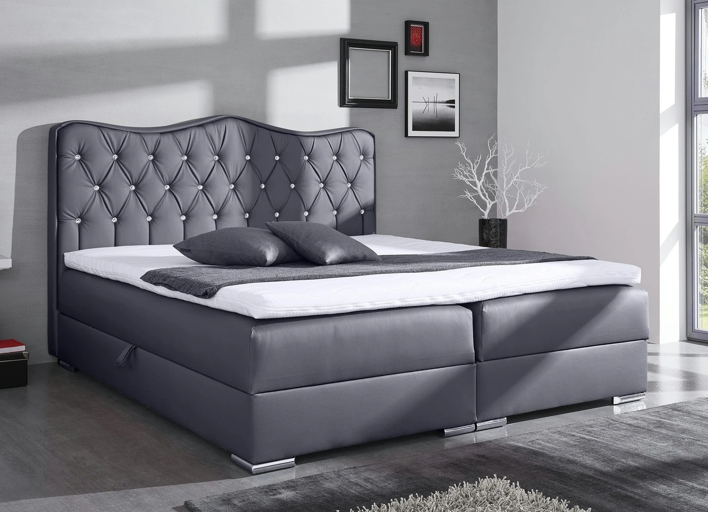 Boxspringbett Mit Edlem Kunstlederbezug 11 Boxspringbett Mit Edlem Kunstlederbezug – Bild 9