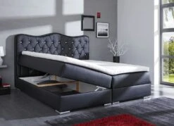 Boxspringbett Mit Edlem Kunstlederbezug 15 Boxspringbett Mit Edlem Kunstlederbezug -Qualitätshausladen boxspringbett mit edlem kunstlederbezug farbe schwarz 1