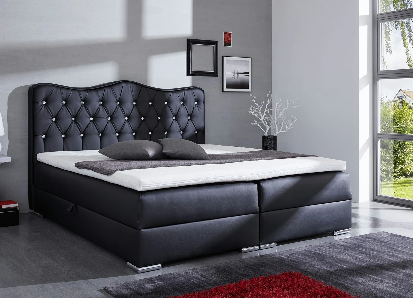 Boxspringbett Mit Edlem Kunstlederbezug 5 Boxspringbett Mit Edlem Kunstlederbezug – Bild 3