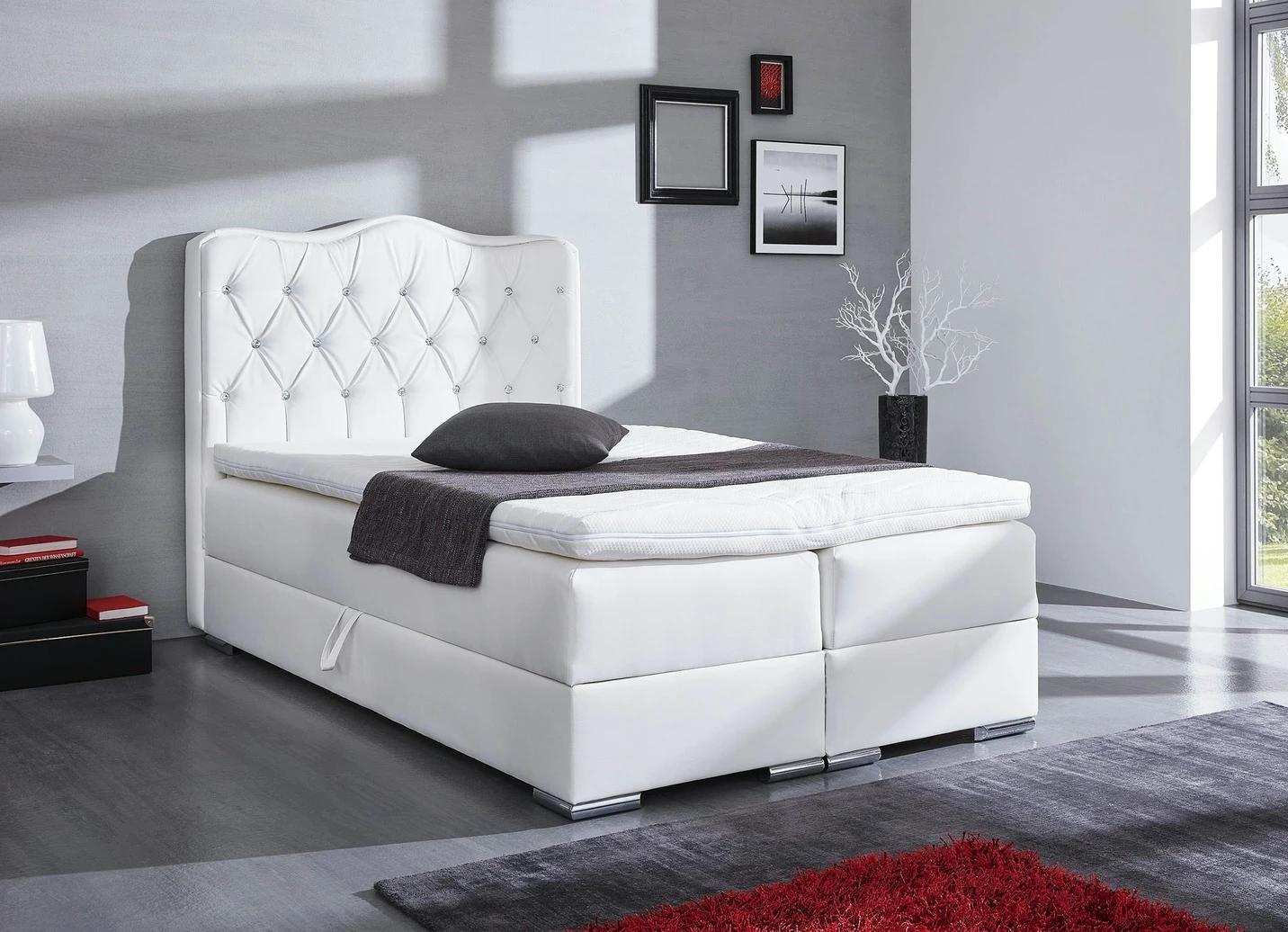 Boxspringbett Mit Edlem Kunstlederbezug 3 Boxspringbett Mit Edlem Kunstlederbezug