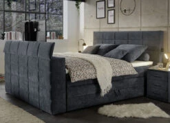 Boxspringbett Mit Elektrisch Versenkbarer TV-Halterung -Qualitätshausladen boxspringbett mit elektrisch versenkbarer tv halterung farbe anthrazit