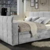 Boxspringbett Mit Elektrisch Versenkbarer TV-Halterung -Qualitätshausladen boxspringbett mit elektrisch versenkbarer tv halterung farbe hellgrau
