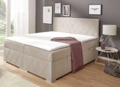 Boxspringbett Mit Topper Und Bettkasten -Qualitätshausladen boxspringbett mit topper und bettkasten farbe creme