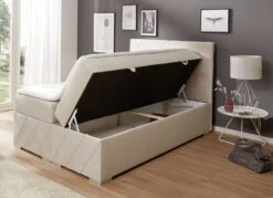 Boxspringbett Mit Topper Und Bettkasten -Qualitätshausladen boxspringbett mit topper und bettkasten farbe creme 3