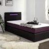 Boxspringbett Mit Topper Und LED-Beleuchtung -Qualitätshausladen boxspringbett mit topper und led beleuchtung farbe anthrazit lila
