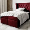 Boxspringbett Mit Topper Und Stoffbezug Aus Samt -Qualitätshausladen boxspringbett mit topper und stoffbezug aus samt farbe rot