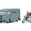 Citroen HY „Vespa“ Und Vespa Roller + Figur -Qualitätshausladen citroen hy vespa und vespa roller figur farbe silber