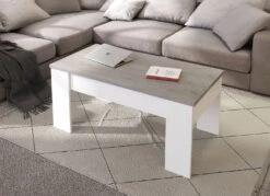 Couchtisch Mit Hochklappbarer Tischplatte Und Staufach -Qualitätshausladen couchtisch mit hochklappbarer tischplatte und staufach farbe weiss beton 1