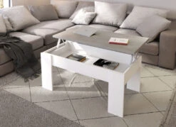 Couchtisch Mit Hochklappbarer Tischplatte Und Staufach -Qualitätshausladen couchtisch mit hochklappbarer tischplatte und staufach farbe weiss beton