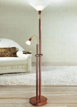 Deckenfluter Mit Leselampe -Qualitätshausladen deckenfluter mit leselampe farbe nussbaum