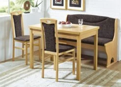 Elegante Bankgruppe Mit Zierfräsungen Und Massivholzteilen -Qualitätshausladen elegante bankgruppe mit zierfraesungen und massivholzteilen farbe buche schoko