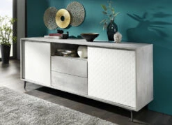 Elegantes Sideboard Mit Push-to-open-System -Qualitätshausladen elegantes sideboard mit push to open system farbe beton weiss 1