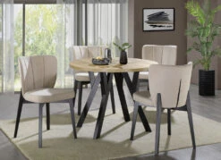 Esszimmermöbel Tulip Mit Textilbezug -Qualitätshausladen esszimmermoebel tulip mit textilbezug farbe beige schwarz 1