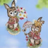 Fensterbild Hasenpärchen, 2er-Set, Aus Plauener Spitze -Qualitätshausladen fensterbild hasenpaerchen 2er set aus plauener spitze farbe bunt