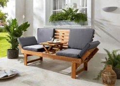 Funktionsbank Aus Akazienholz Inkl. Kissen