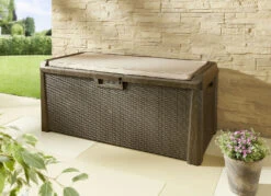 Gartenbox Santorini In Elegantem Rattan-Design -Qualitätshausladen gartenbox santorini in elegantem rattan design farbe braun 1