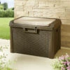 Gartenbox Santorini In Elegantem Rattan-Design -Qualitätshausladen gartenbox santorini in elegantem rattan design farbe braun