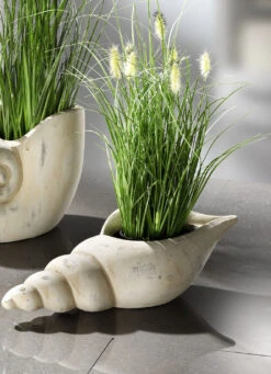 Grasbusch Aus Kunstmaterial In Muschel