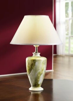 Handbemalte Tischleuchte In Marmor-Optik