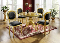 Italienische Stühle Mit Federkernpolsterung -Qualitätshausladen italienische stuehle mit federkernpolsterung farbe gold schwarz 1