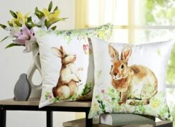 Kissenbezüge Mit Hasen-Motiv, 2er-Set