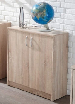 Kombifreundliche Kommode Mit Silberfarbenen Griffen -Qualitätshausladen kombifreundliche kommode mit silberfarbenen griffen farbe eiche sonoma 2