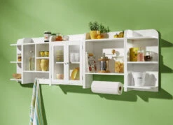 Küchenregal-Programm Aus Massivem Fichtenholz, In Weiß Aus MDF -Qualitätshausladen kuechenregal programm aus massivem fichtenholz in weiss aus mdf farbe weiss