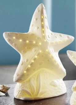 LED-Seestern Aus Keramik -Qualitätshausladen led seestern aus keramik farbe weiss 2