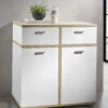 Moderne Und Kombistarke Kommode, 2-türig -Qualitätshausladen moderne und kombistarke kommode 2 tuerig farbe weiss sonoma eiche hell