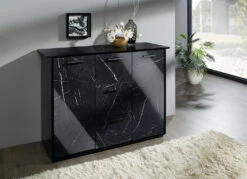 Möbelserie Mit Pflegeleichter Melaminharz-Beschichtung -Qualitätshausladen moebelserie mit pflegeleichter melaminharz beschichtung farbe marmor schwarz