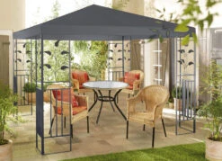Pavillon Lukas Mit Pulverbeschichtetem Stahlgestell -Qualitätshausladen pavillon lukas mit pulverbeschichtetem stahlgestell farbe grau