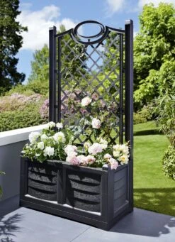 Pflanzkasten Aus Kunststoff In Toller Holz-Optik -Qualitätshausladen pflanzkasten aus kunststoff in toller holz optik farbe anthrazit