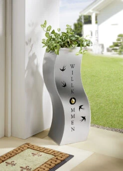 Pflanzsäule Schwalben Aus Edelstahl