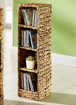 Regale Für CD Und DVD Aus Wasserhyazinthen-Geflecht -Qualitätshausladen regale fuer cd und dvd aus wasserhyazinthen geflecht farbe natur 2