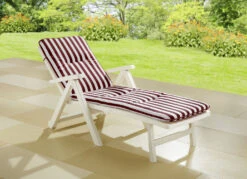 Rollliegen-Auflage Mit Bezug Aus 100% Baumwolle -Qualitätshausladen rollliegen auflage mit bezug aus 100 baumwolle farbe bordeaux weiss