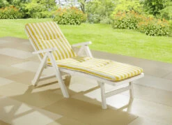 Rollliegen-Auflage Mit Bezug Aus 100% Baumwolle -Qualitätshausladen rollliegen auflage mit bezug aus 100 baumwolle farbe gelb weiss 1