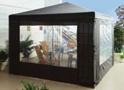 Seitenwand-Set, 2-teilig, Für Pavillon, Verschiedene Ausführungen -Qualitätshausladen seitenwand set 2 teilig fuer pavillon verschiedene ausfuehrungen farbe anthrazit 1