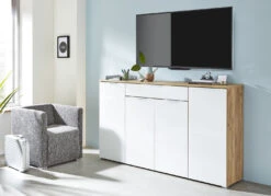 Sideboard Mit Glasfronten Und Softclose 7 Sideboard Mit Glasfronten Und Softclose -Qualitätshausladen sideboard mit glasfronten und softclose farbe weiss eiche 2