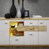 Sideboard Mit LED-Beleuchtung -Qualitätshausladen sideboard mit led beleuchtung farbe artisan eiche lichtgrau wildeiche