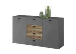 Sideboard Mit Schubladen -Qualitätshausladen sideboard mit schubladen farbe grau eiche 1
