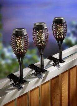 Solar-Fackel, 3er-Set, Zum Klemmen Oder Stecken