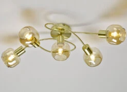 Stilechte Deckenleuchten Mit Getöntem Glas -Qualitätshausladen stilechte deckenleuchten mit getoentem glas farbe messing 2