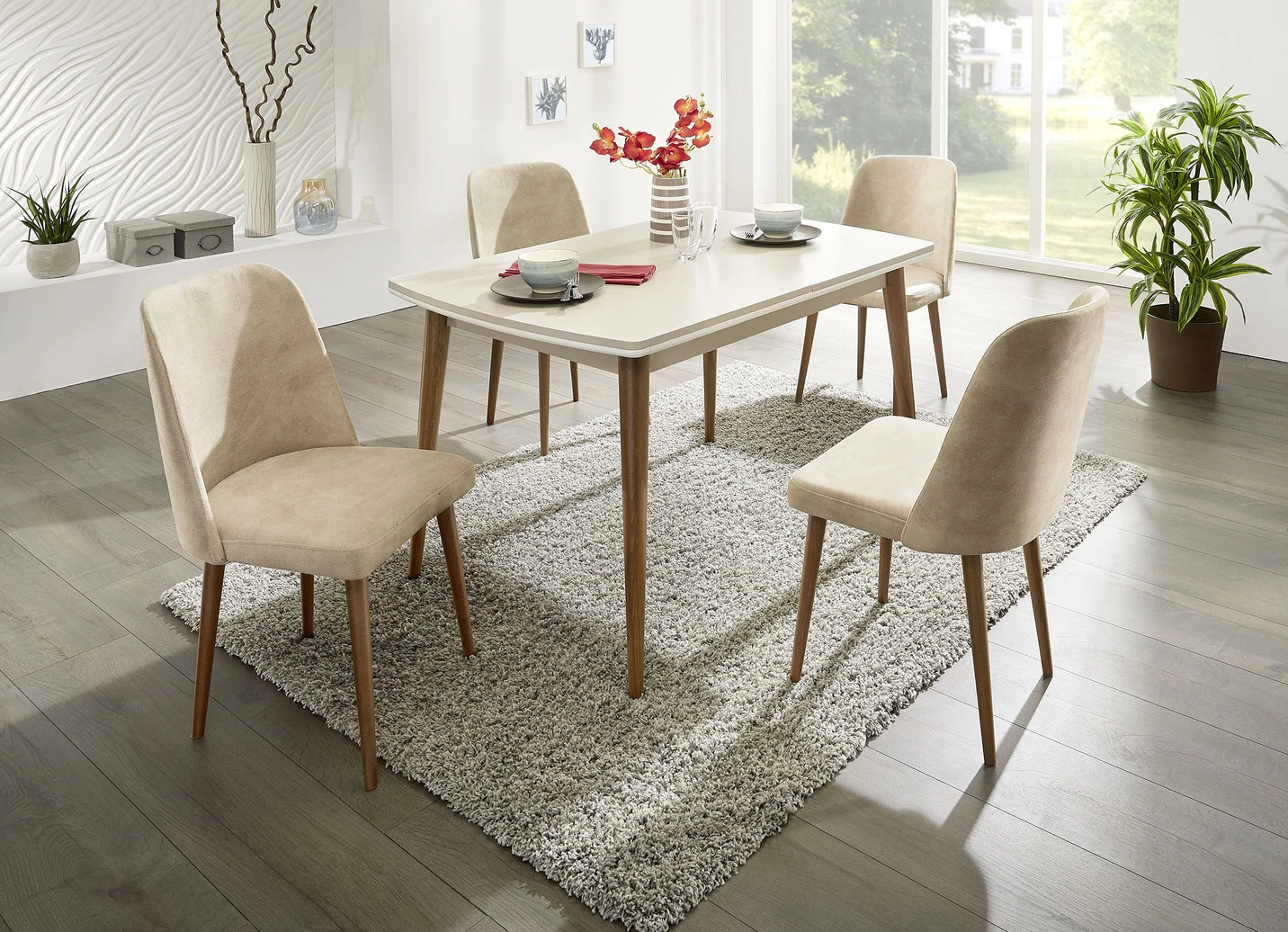 Teilmassive Esszimmermöbel Mit Beinen Aus Buchenholz 4 Teilmassive Esszimmermöbel Mit Beinen Aus Buchenholz – Bild 2