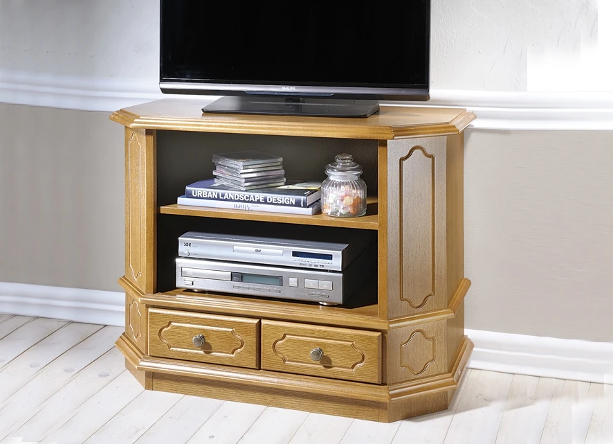 Teilmassive TV-Phono-Kommode Mit Metallgriffen 3 Teilmassive TV-Phono-Kommode Mit Metallgriffen