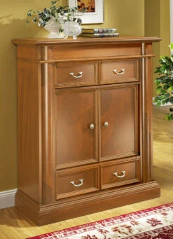 Teilmassives Highboard Mit Wurzelholzfurnier