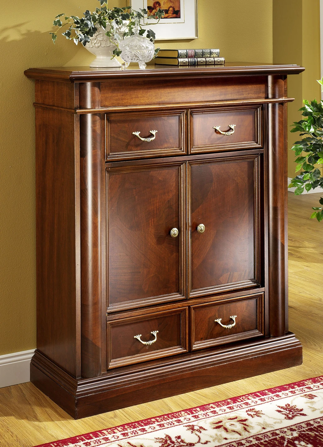 Teilmassives Highboard Mit Wurzelholzfurnier 4 Teilmassives Highboard Mit Wurzelholzfurnier – Bild 2